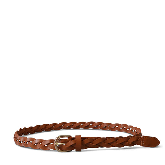 WAVERLY - Womens Tan Leather Plaited Belt with Gold Buckle Belts Addison Road