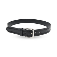 Luther black leather belts for women