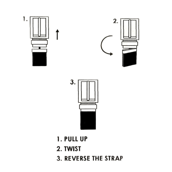 Reversible belting instructions guide