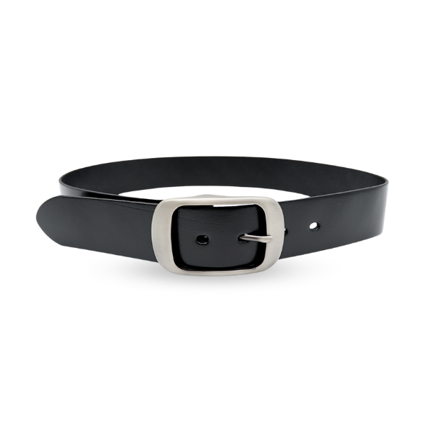 ROBIN FALLS Women s Black Genuine Leather Belt Oval Buckle Addison Road