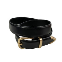 SURRY HILLS - Womens Black Leather Belt with Gold Buckle Belts Addison Road
