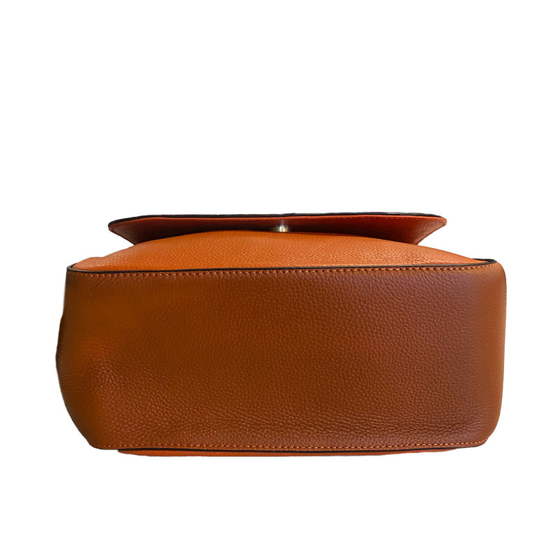 YAMBA - Addison Road  - Orange Pebbled Leather Structured Bag - CLEARANCE Sale Addison Road