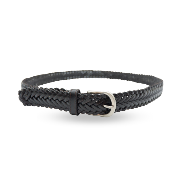 ZAREH - Womens Dark Brown Plaited Leather Belt with Silver Buckle – Addison  Road